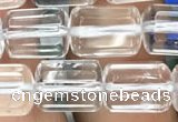 CTB600 15.5 inches 8*12mm faceted tube white crystal beads wholesale