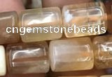 CTB606 15.5 inches 10*12mm - 10*13mm tube yellow opal gemstone beads