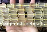 CTB619 15.5 inches 11*16mm - 12*18mm faceted tube lemon quartz beads