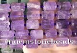 CTB651 15.5 inches 12*16mm faceted tube amethyst beads