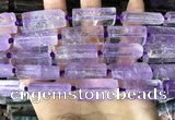 CTB670 14*27mm - 15*28mm faceted flat tube light amethyst beads