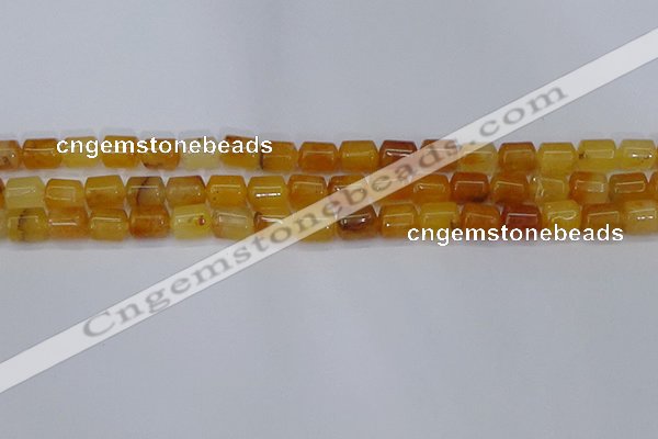 CTB702 15.5 inches 6*8mm tube yellow jade beads wholesale