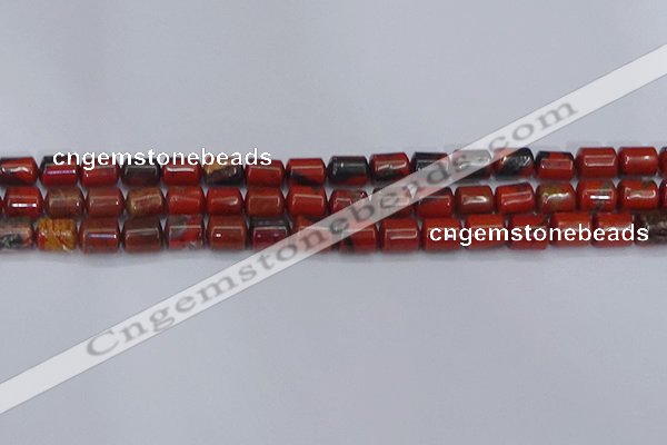 CTB708 15.5 inches 6*8mm tube red jasper beads wholesale