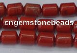 CTB709 15.5 inches 6*8mm tube red jasper beads wholesale