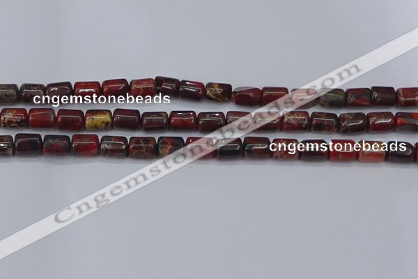 CTB710 15.5 inches 6*8mm tube poppy jasper beads wholesale