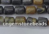 CTB712 15.5 inches 6*8mm tube black picasso jasper beads wholesale