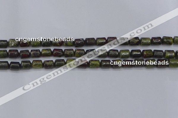 CTB713 15.5 inches 6*8mm tube dragon blood jasper beads wholesale