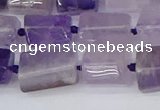 CTB732 15.5 inches 6*10mm - 8*12mm faceted tube amethyst beads