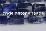 CTB735 15.5 inches 6*10mm - 8*12mm faceted tube sodalite beads