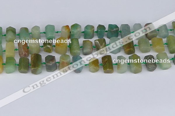 CTB755 6*10mm - 8*12mm faceted tube blue & green kyanite beads