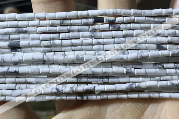 CTB811 15.5 inches 2*4mm tube white howlite beads wholesale