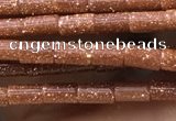CTB821 15.5 inches 2*4mm tube goldstone beads wholesale