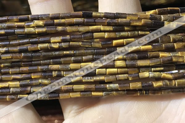 CTB823 15.5 inches 2*4mm tube yellow tiger eye beads wholesale