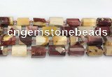 CTB873 13*25mm - 14*19mm faceted tube mookaite beads