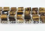 CTB874 13*25mm - 14*19mm faceted tube yellow tiger eye beads