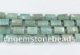 CTB882 13*25mm - 14*19mm faceted tube amazonite beads