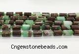 CTB896 15.5 inches 10*14mm faceted tube Australia chrysoprase beads