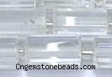 CTB900 15 inches 10*16mm faceted tube white crystal beads