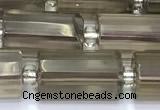 CTB905 15 inches 10*16mm faceted tube smoky quartz beads