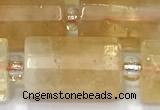 CTB907 15 inches 10*16mm faceted tube citrine beads