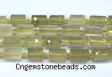 CTB945 15 inches 13*25mm - 14*19mm faceted tube lemon quartz beads