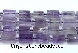 CTB946 15 inches 13*25mm - 14*19mm faceted tube amethyst beads