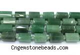 CTB948 15 inches 13*25mm - 14*19mm faceted tube green aventurine beads