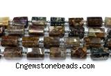 CTB953 15 inches 13*25mm - 14*19mm faceted tube pietersite beads