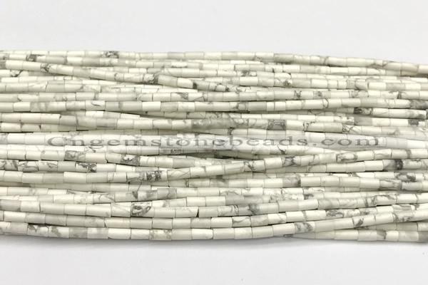 CTB960 15 inches 2*4mm tube white howlite beads