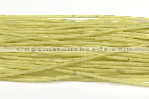 CTB962 15 inches 2*4mm tube olive jade beads