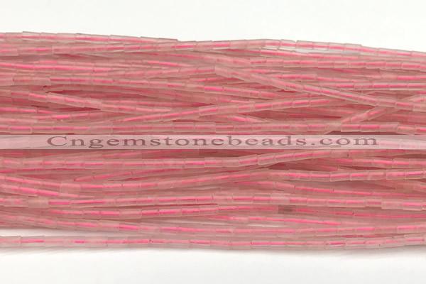 CTB969 15 inches 2*4mm tube rose quartz beads