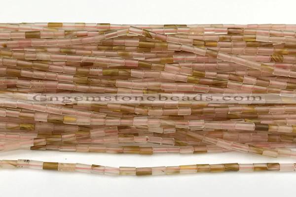 CTB973 15 inches 2*4mm tube cherry quartz beads