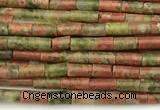 CTB984 15 inches 2*4mm tube unakite beads