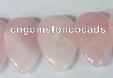 CTD01 Top drilled 22*30mm flat teardrop rose quartz beads