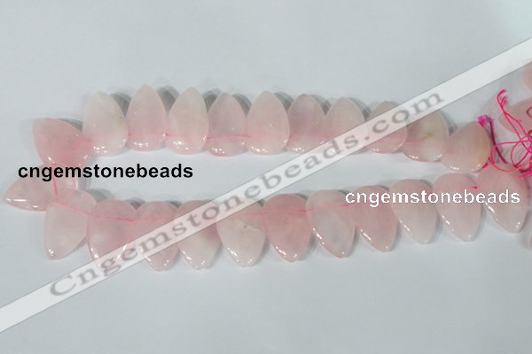 CTD01 Top drilled 22*30mm flat teardrop rose quartz beads