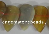 CTD08 Top drilled 22*30mm flat teardrop agate gemstone beads