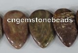 CTD09 Top drilled 22*30mm flat teardrop jasper gemstone beads