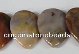 CTD10 Top drilled 22*30mm flat teardrop jasper gemstone beads