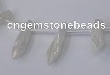 CTD1132 Top drilled 4*12mm - 6*20mm nuggets plated quartz beads