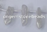 CTD1135 Top drilled 6*20mm - 8*25mm nuggets plated quartz beads