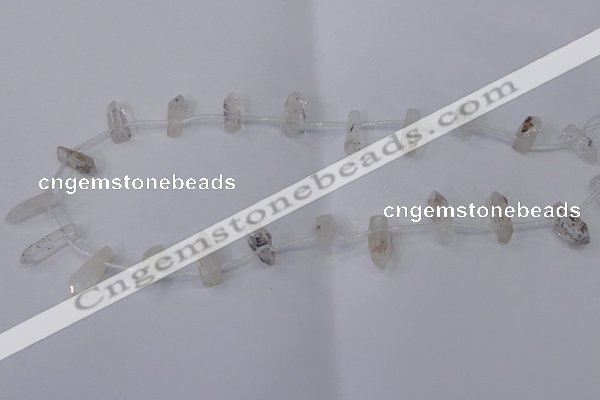 CTD1137 Top drilled 6*15mm - 8*20mm nuggets white crystal beads