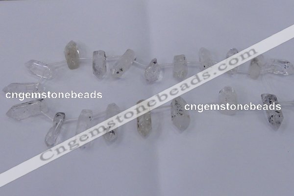 CTD1138 Top drilled 8*20mm - 10*30mm nuggets white crystal beads