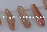 CTD1150 Top drilled 8*20mm - 10*30mm sticks plated quartz beads