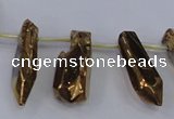 CTD1152 Top drilled 8*20mm - 10*30mm sticks plated quartz beads