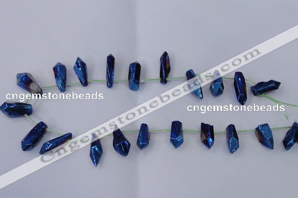 CTD1155 Top drilled 8*20mm - 10*30mm sticks plated quartz beads