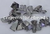 CTD1166 Top drilled 15*25mm - 30*40mm freeform plated agate beads