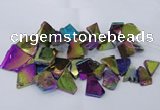 CTD1169 Top drilled 15*25mm - 30*40mm freeform plated agate beads