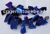 CTD1171 Top drilled 15*25mm - 30*40mm freeform plated agate beads