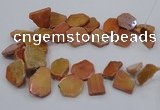 CTD1173 Top drilled 15*25mm - 30*40mm freeform plated agate beads