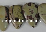 CTD12 Top drilled 22*30mm flat teardrop artistic jasper beads